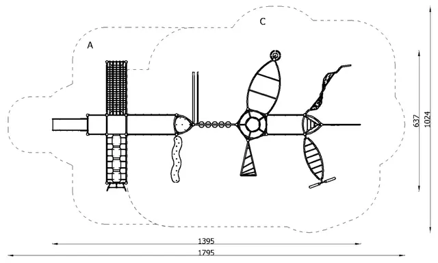 Multiclimber 37 L1395 x B637 x H294 cm 