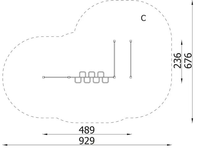 Street workout 02 lime L489 x B236 x H234 cm 