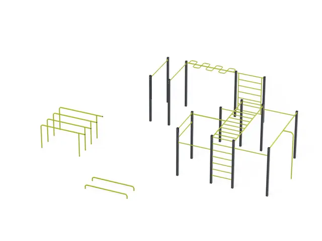 Street workout combo 1 lime L895 x B918 x H241 cm 