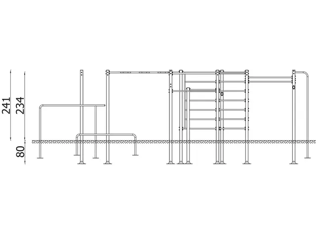 Street workout combo 1 lime L895 x B918 x H241 cm 