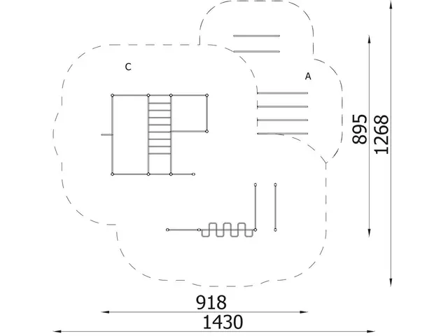 Street workout combo 1 lime L895 x B918 x H241 cm 