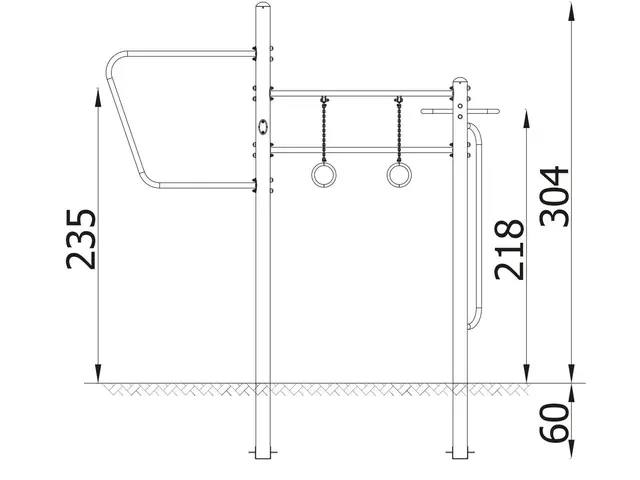 Street workout 140 gul L168 x B313 x H304 cm 