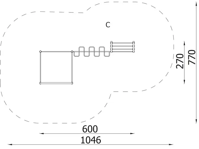 Street workout 07 lime L600 x B236 x H382 cm 