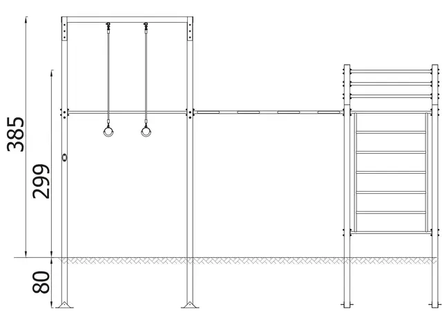 Street workout 08 lime L270 x B600 x H385 cm 