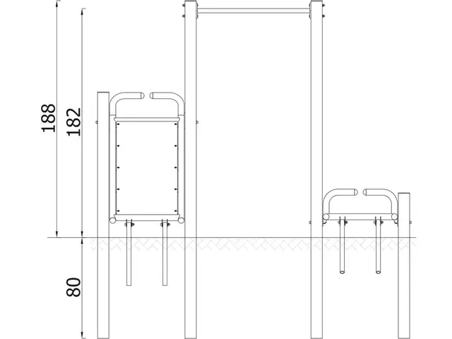 Street workout 09 gul L157 x B248 x H188 cm 