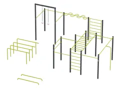 Street workout combo 3 lime L934 x B910 x H382 cm