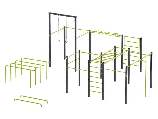 Street workout combo 3 lime L934 x B910 x H382 cm 