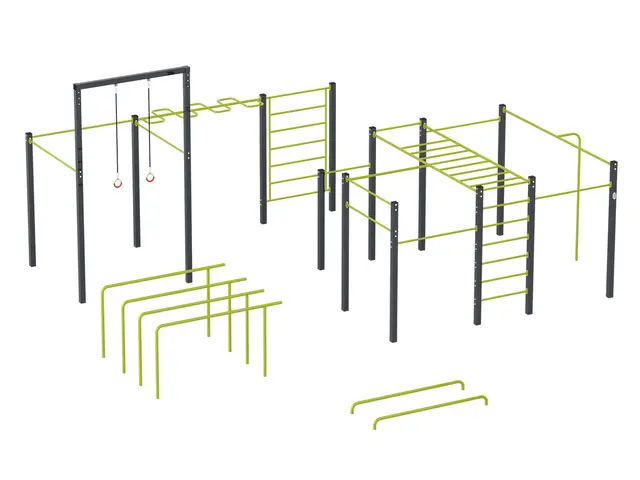 Street workout combo 3 lime L934 x B910 x H382 cm 