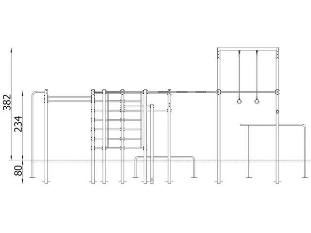 Street workout combo 3 lime L934 x B910 x H382 cm 