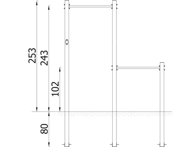 Street workout bars lime L277 x B9 x H243 cm 