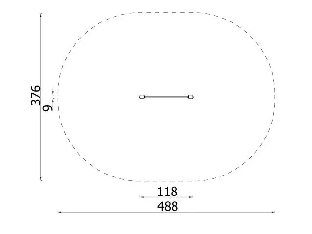 Street Workout Singel High Bar B118 x D9 x H213 cm 