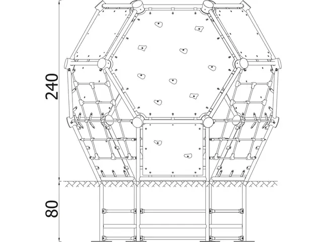 Polyhedron klatrekube L289 x B280 x H240 cm 