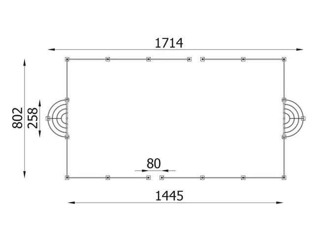 A4K ballbinge L1714 x B800 x H181 cm 