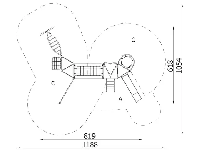 A4K lekeapparat 85 lime L819 x B618 x H436 cm 