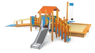 Lekeapparat kombinasjon med sandkasse L785 x B593 x H238 cm