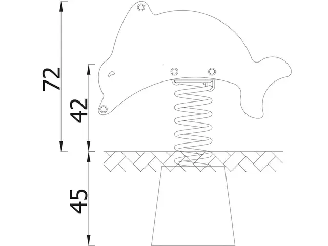 Vippedyr delfin L92 x B43 x H72 cm 