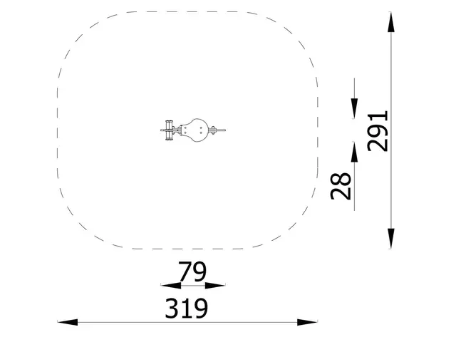 Milo vippe enkel L79 x B28 x H77 cm 