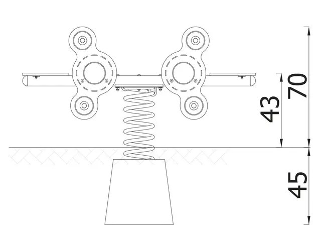 Milo vippe dobbel L136 x B32 x H70 cm 