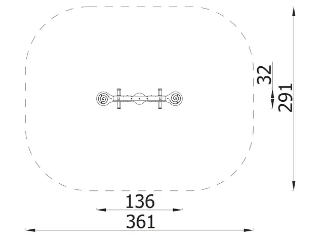 Milo vippe dobbel L136 x B32 x H70 cm 