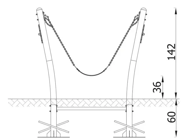 Beltehuske B174 x D30 x H142 cm 