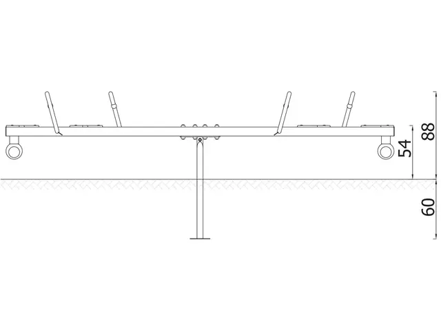 Vippe med fire seter L391 x B48 x H84 cm 