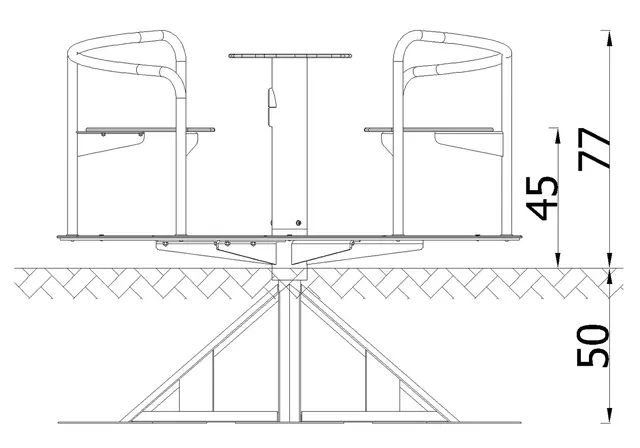 Novo karusell med sittepanel Ø150 x H77 cm 