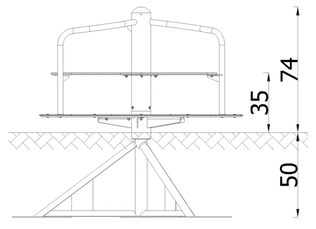 Vento karusell med sittepanel Ø120 x H74 cm 