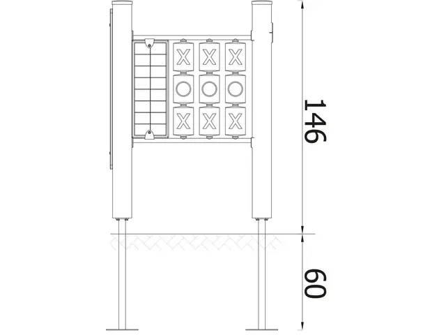 Orbis lekepanel bondesjakk og krittavle L83 x B101 x H146cm 