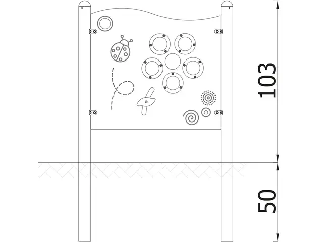 Milo lekepanel blomst L98 x B8 x H103 cm 