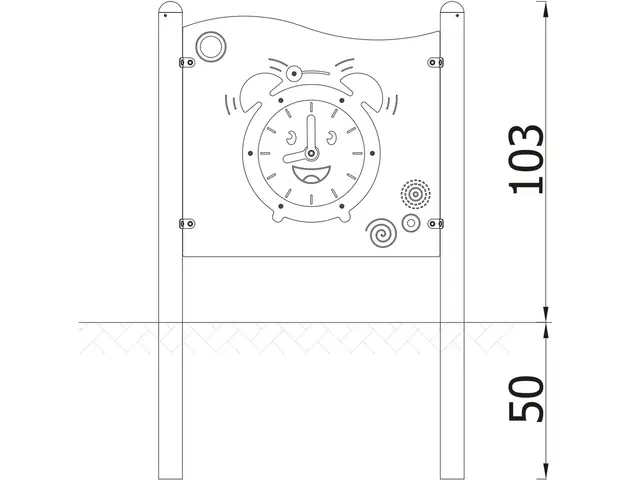 Milo lekepanel klokke L98 x B10 x H103 cm 