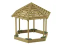 Terra sekskantet sandkasse med tak L348 x B302 x H300 cm