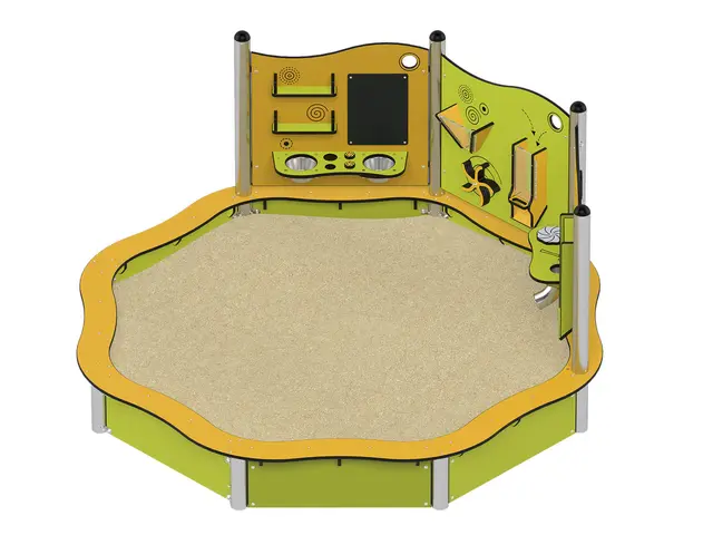 Milo sandkasse med aktivitetspaneler L239 x B239 x H119 cm 