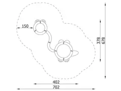 Dino sandkasse L402 x B378 x H20 cm