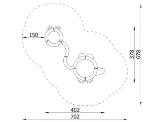 Dino sandkasse L402 x B378 x H20 cm