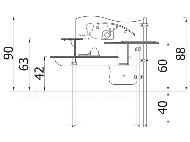 Milo sandbord 4 L136 x B88 x H90 cm 