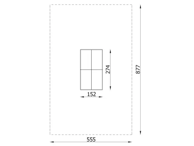 Bordtennisbord frittstående L274 x B152 x H76 cm 