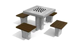 Sjakkbord i betong L180 x B180 x H76 cm