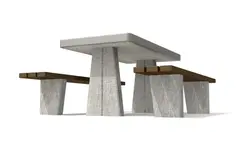 Betongbord med sjakk og ludo L160 x B80 x H78 cm