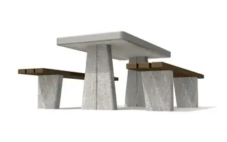 Betongbord med sjakk og ludo L160 x B80 x H78 cm