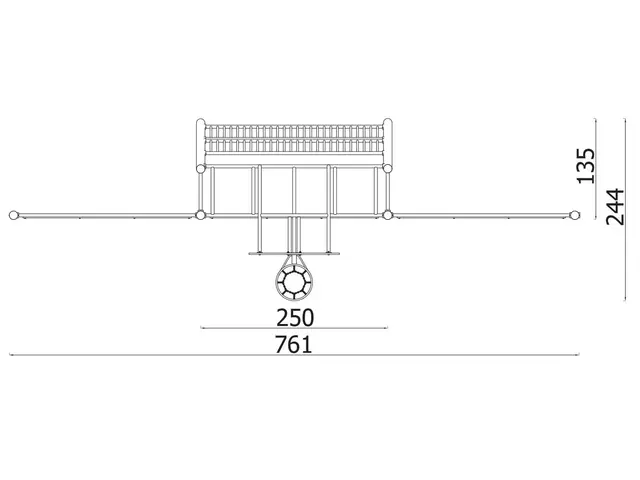 A4K kombinasjonsmål med ballvegg L761 x B244 x H368 cm 