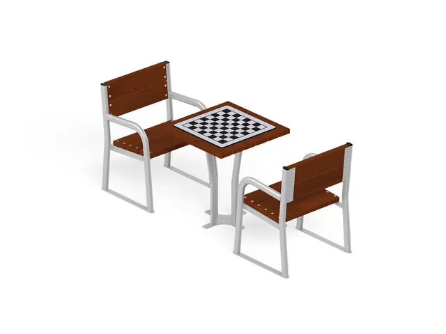 Sjakkbord m 2 stoler L63 x B63 x H70 cm 