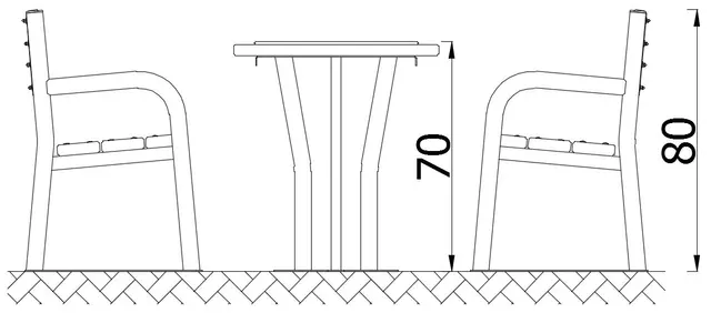 Sjakkbord m 2 stoler L63 x B63 x H70 cm 