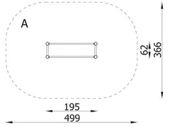 Gymnastic handrail L196 x B63 x H130 cm