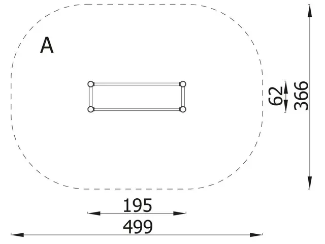 Gymnastic handrail L196 x B63 x H130 cm 