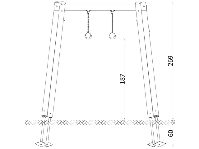 Turnringer L300 x B12 x H55 cm 