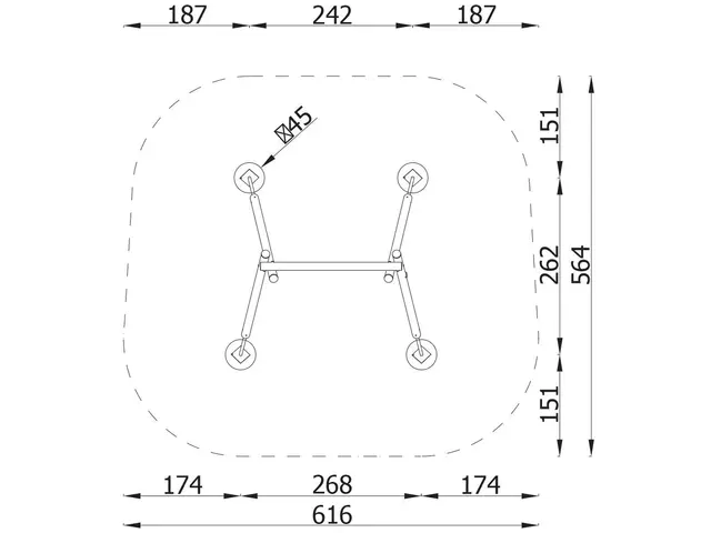 Turnringer L300 x B12 x H55 cm 