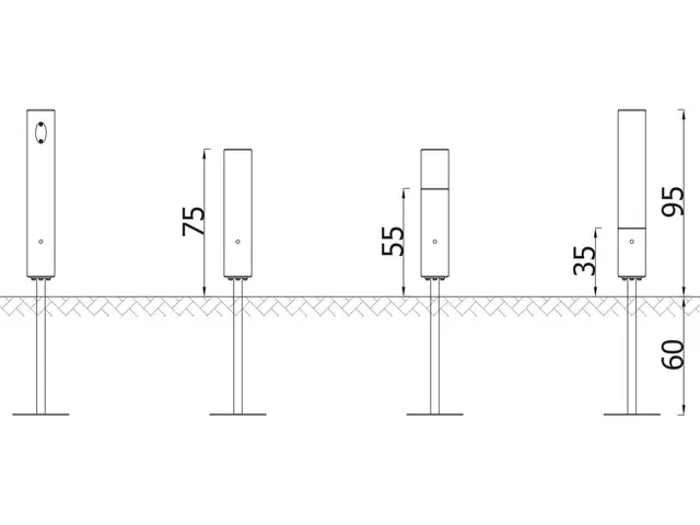 Slalåmstolper L314 x B164 x H95 cm 