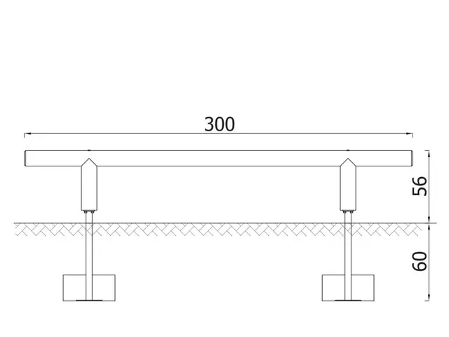 Balansebom L300 x B12 x H55 cm 