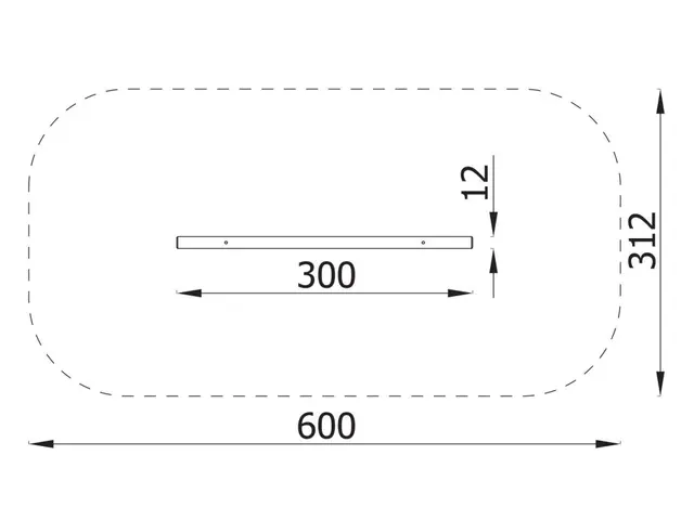 Balansebom L300 x B12 x H55 cm 