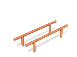 Balansebom 2 parallelle L300 x B92 x H55 cm
